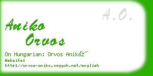 aniko orvos business card